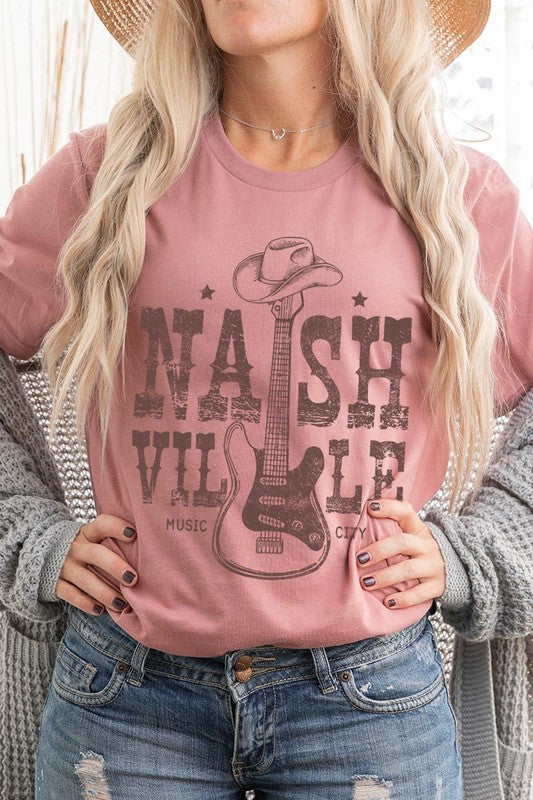 Nashville Western Cowboy Guitar Graphic T Shirts