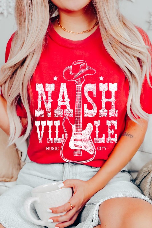 Nashville Western Cowboy Guitar Graphic T Shirts