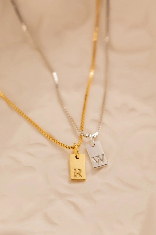 Stamped Initial Personalized Necklace