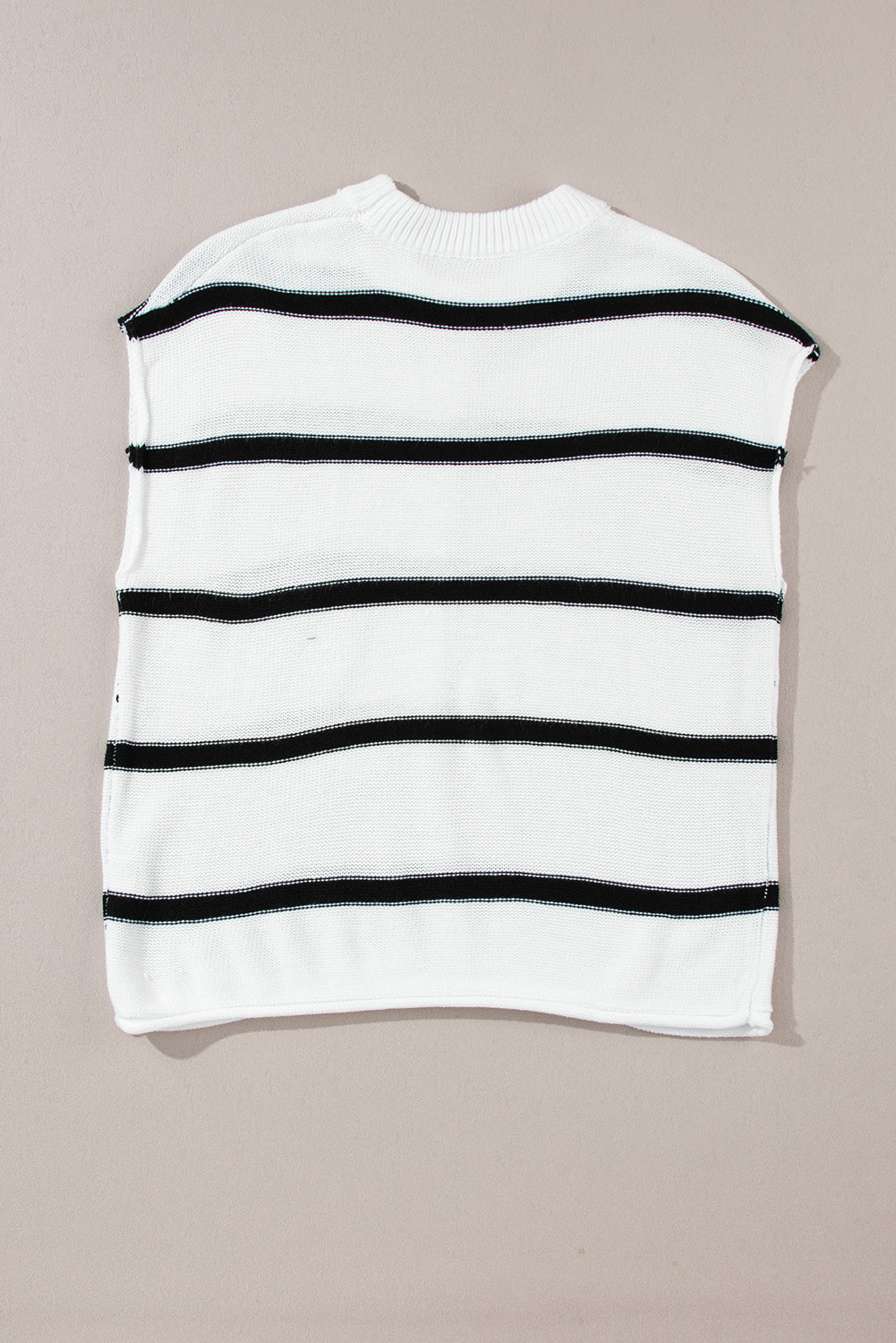 White Striped Batwing Sleeve Sweater Top